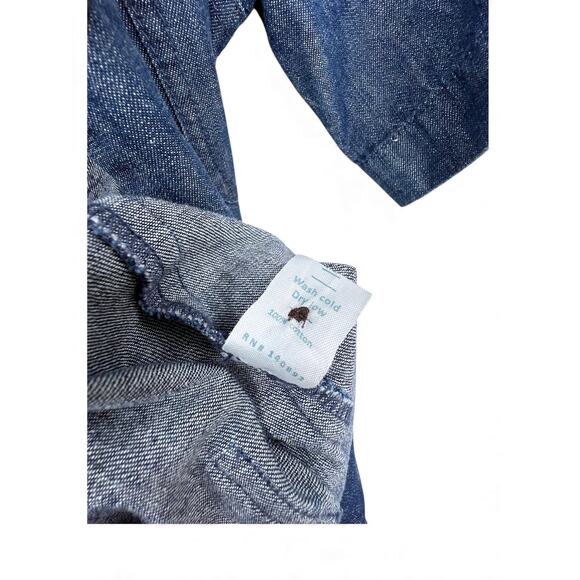 Marine Layer XS Joni Jumpsuit Dark Denim One Piece Outfit Wide Leg Short Sleeve - Picture 9 of 10